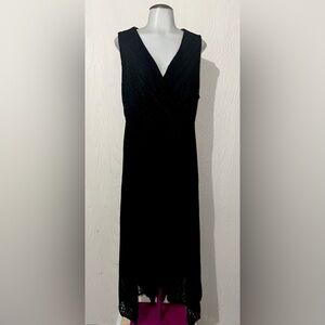 Torrid Black Lace Mesh Overlay Lined  Dress Handkerchief Hem Pockets Size 2X